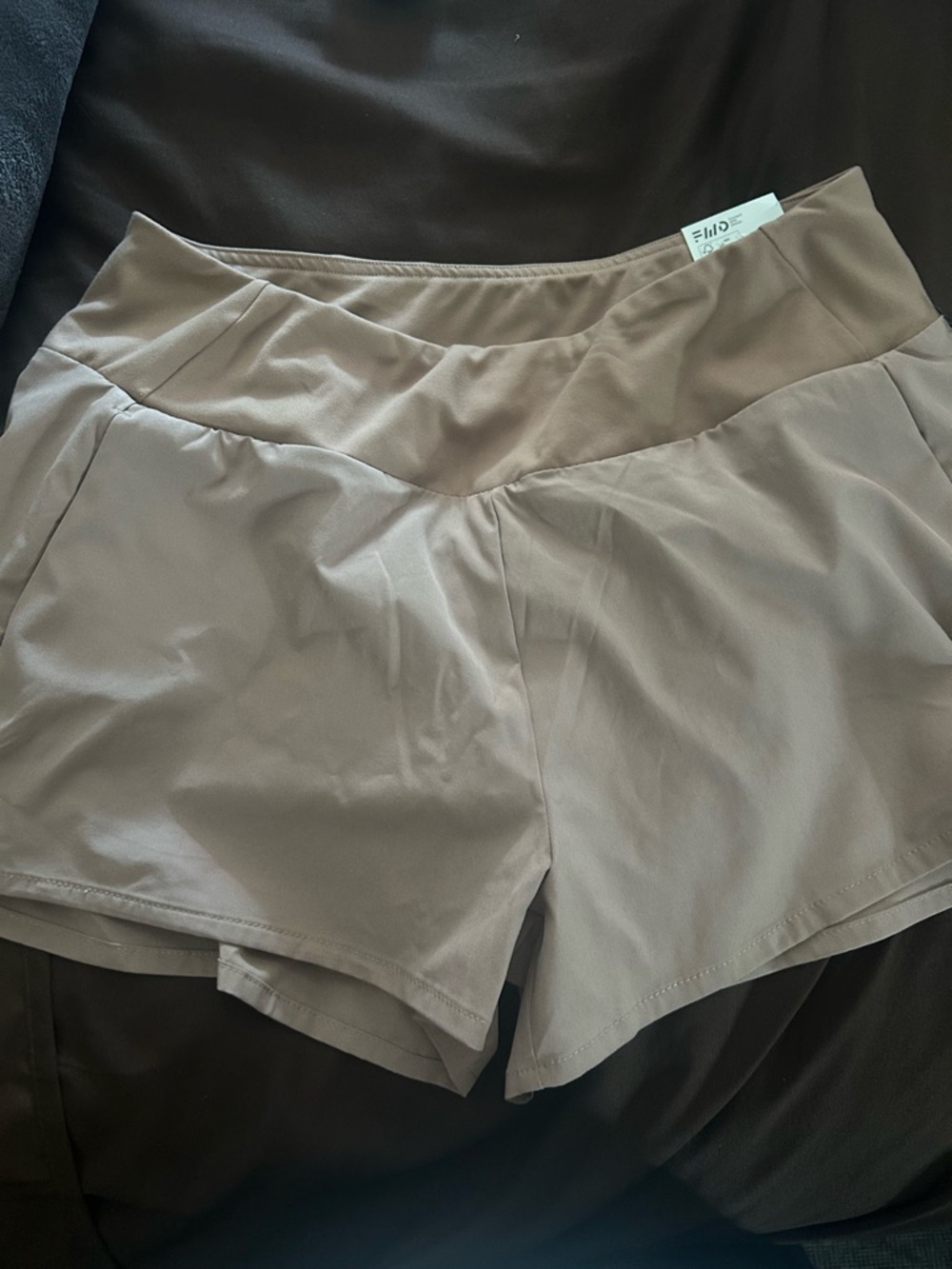 Women's High-Rise Athletic Shorts — Taupe